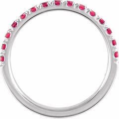 14K White Gold Natural Ruby Stackable Ring