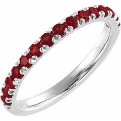 Sterling Silver Natural Mozambique Garnet Stackable Ring
