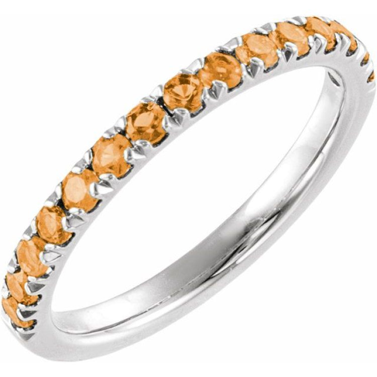 Sterling Silver Natural Citrine Stackable Ring