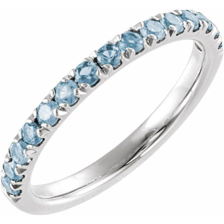 Sterling Silver Natural Aquamarine Stackable Ring
