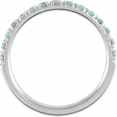 Sterling Silver Natural Aquamarine Stackable Ring