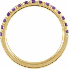 14K Yellow Gold Natural Amethyst Stackable Ring