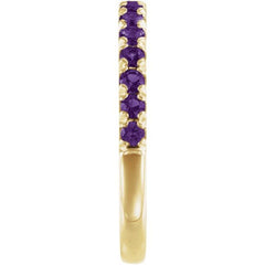 14K Yellow Gold Natural Amethyst Stackable Ring