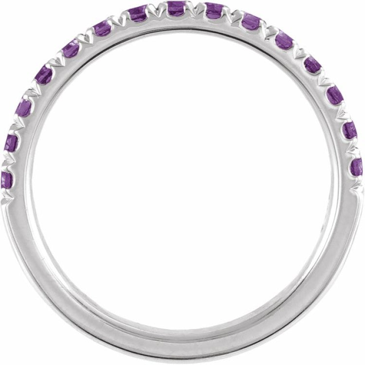 Sterling Silver Natural Amethyst Stackable Ring