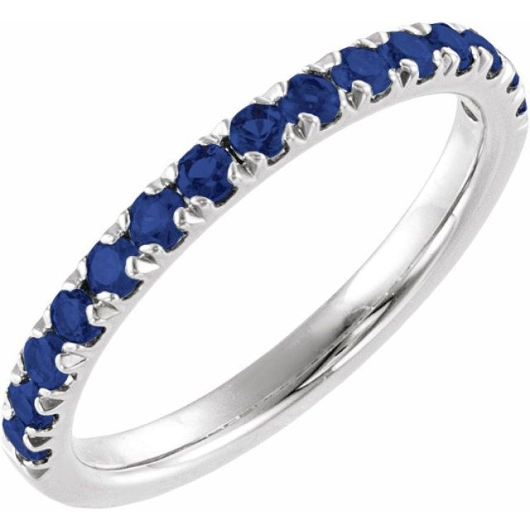 Sterling Silver Lab-Grown Blue Sapphire Stackable Ring