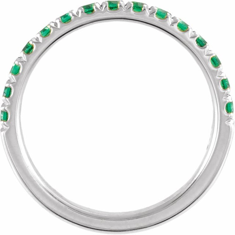 Sterling Silver Lab-Grown Emerald Stackable Ring