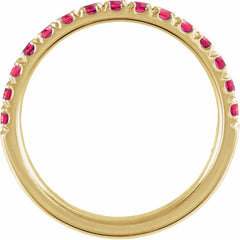 14K Yellow Gold Lab-Grown Ruby Stackable Ring