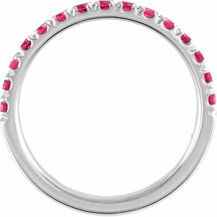 Sterling Silver Lab-Grown Ruby Stackable Ring