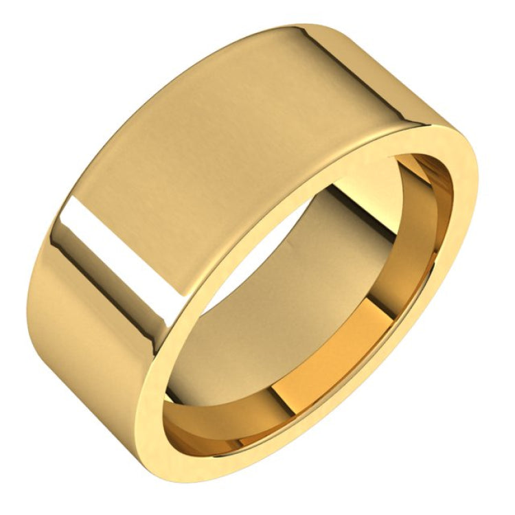 14K Yellow Gold 8 mm Comfort-Fit Flat Band Size 12