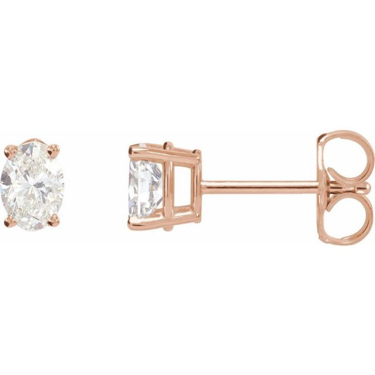 14K Rose Gold 1 1/2 CTW Lab-Grown Diamond Earrings