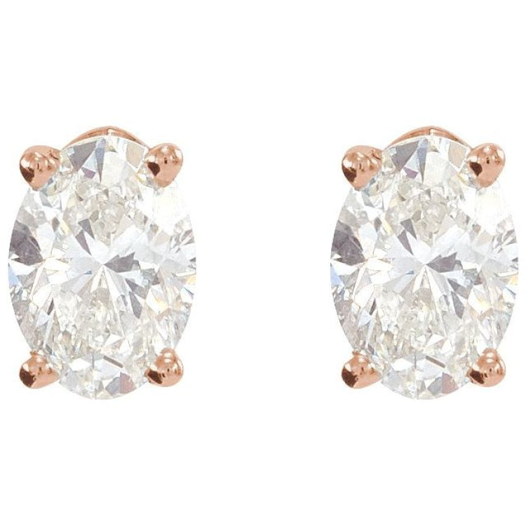 14K Rose Gold 1 1/2 CTW Lab-Grown Diamond Earrings