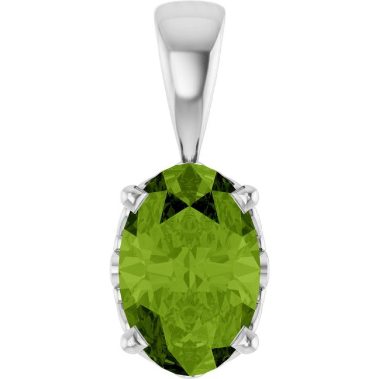 Sterling Silver Natural Peridot Pendant