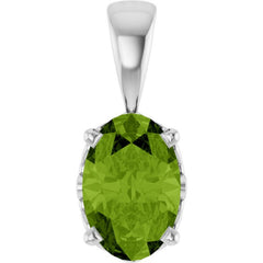 Sterling Silver Natural Peridot Pendant