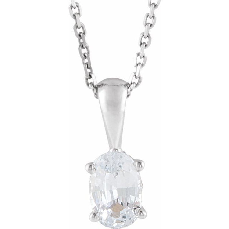 Sterling Silver Lab-Grown Diamond 16-18" Necklace