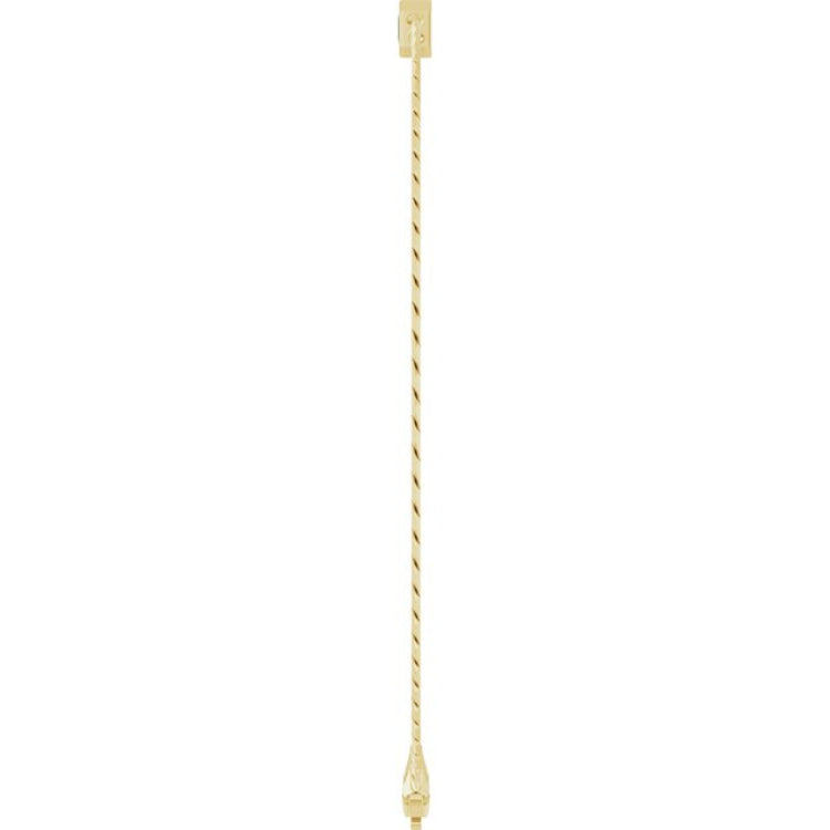 14K Yellow Gold Lab-Grown Emerald Link 7" Bracelet