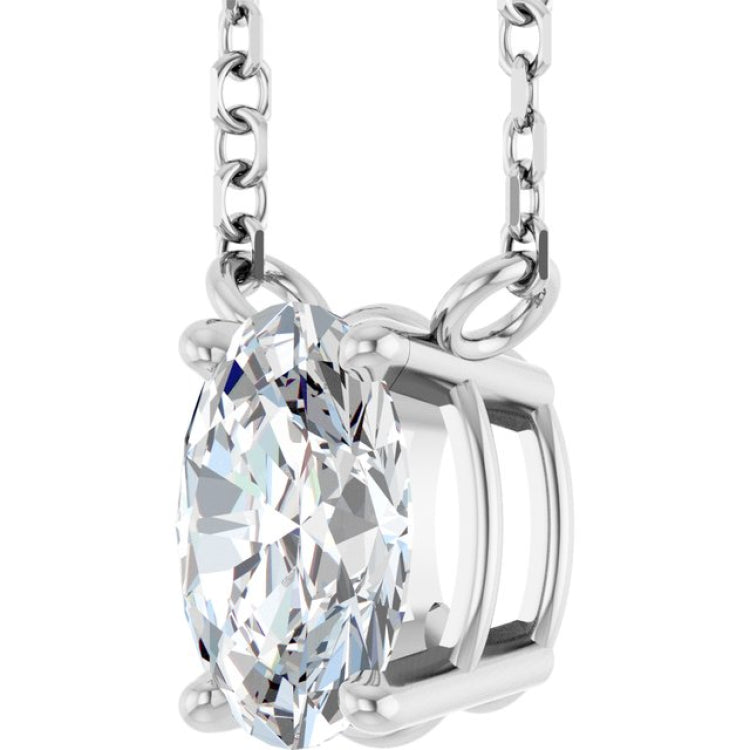 14K White Gold 3/4 CT Lab-Grown Diamond 18" Necklace