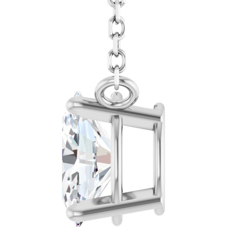 14K White Gold 3/4 CT Lab-Grown Diamond 18" Necklace