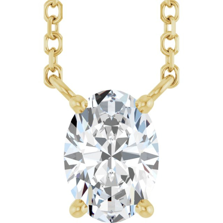14K Yellow Gold 3/4 CT Lab-Grown Diamond 18" Necklace