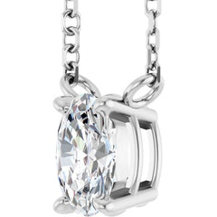 14K White Gold 3/8 CT Lab-Grown Diamond 18" Necklace