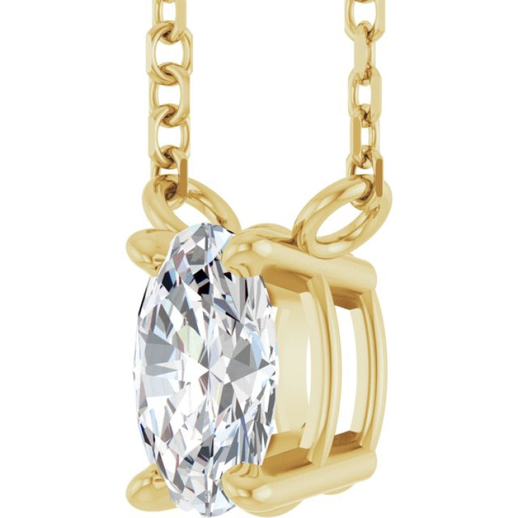 14K Yellow Gold 3/8 CT Lab-Grown Diamond 18" Necklace