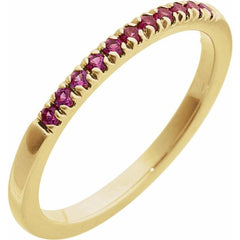 14K Yellow Gold Vermeil Lab-Grown Ruby Stackable Ring
