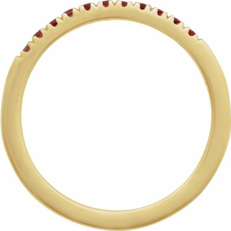 14K Yellow Gold Vermeil Natural Mozambique Garnet Stackable Ring