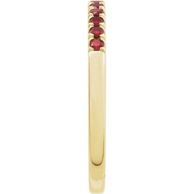 14K Yellow Gold Vermeil Natural Mozambique Garnet Stackable Ring