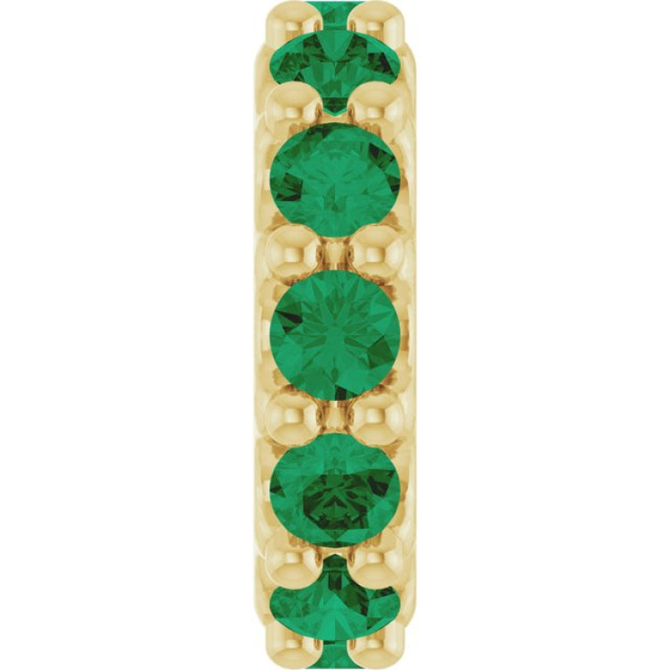 18K Yellow Gold-Plated Sterling Silver Lab-Grown Emerald Spacer Charm/Pendant