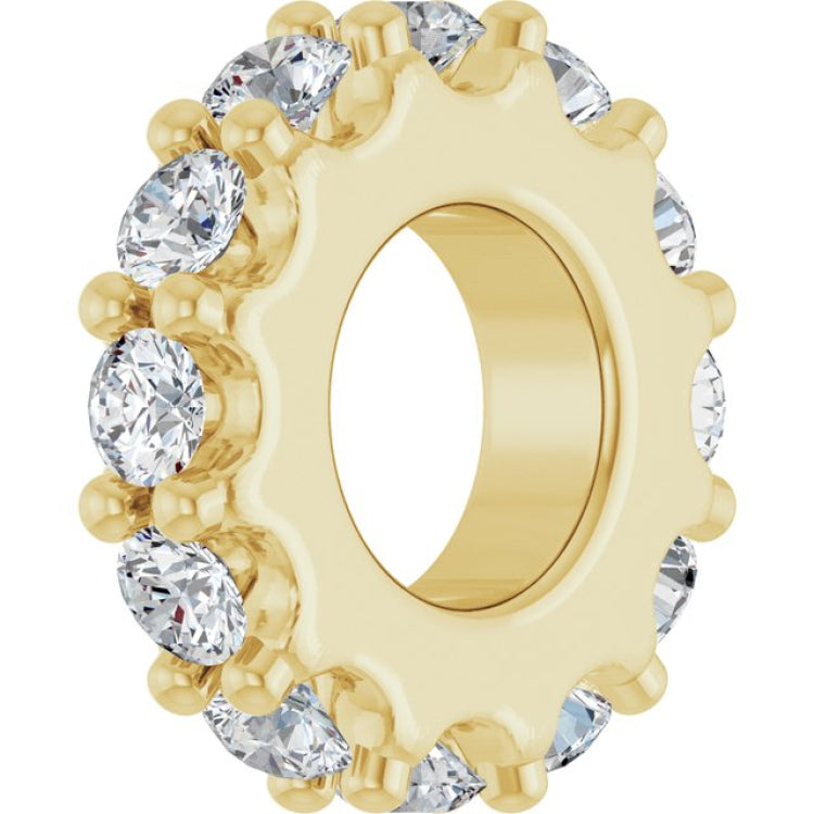 18K Yellow Gold-Plated Sterling Silver Lab-Grown Diamond Spacer Charm/Pendant