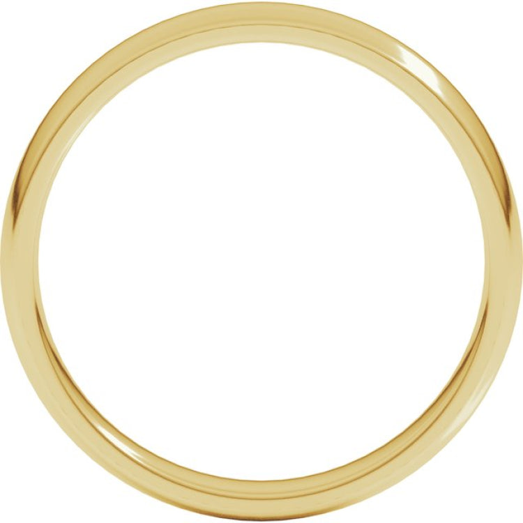 14K Yellow Gold 3.5 mm Lightweight Comfort-Fit Half Round Band Size 5