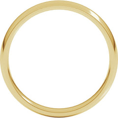 14K Yellow Gold 3.5 mm Lightweight Comfort-Fit Half Round Band Size 5