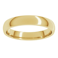 14K Yellow Gold 3.5 mm Lightweight Comfort-Fit Half Round Band Size 5