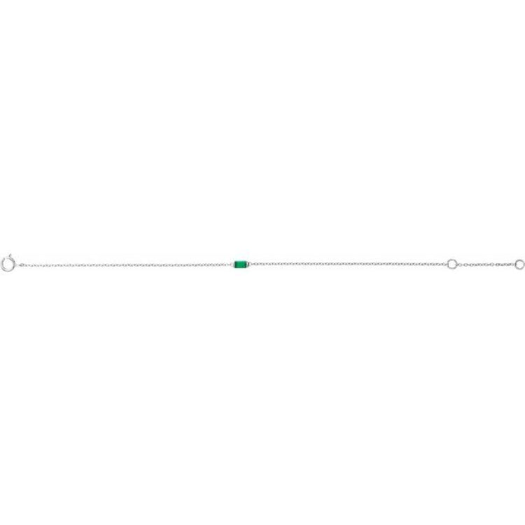 Sterling Silver Lab-Grown Emerald 6 1/2-7 1/2" Bracelet