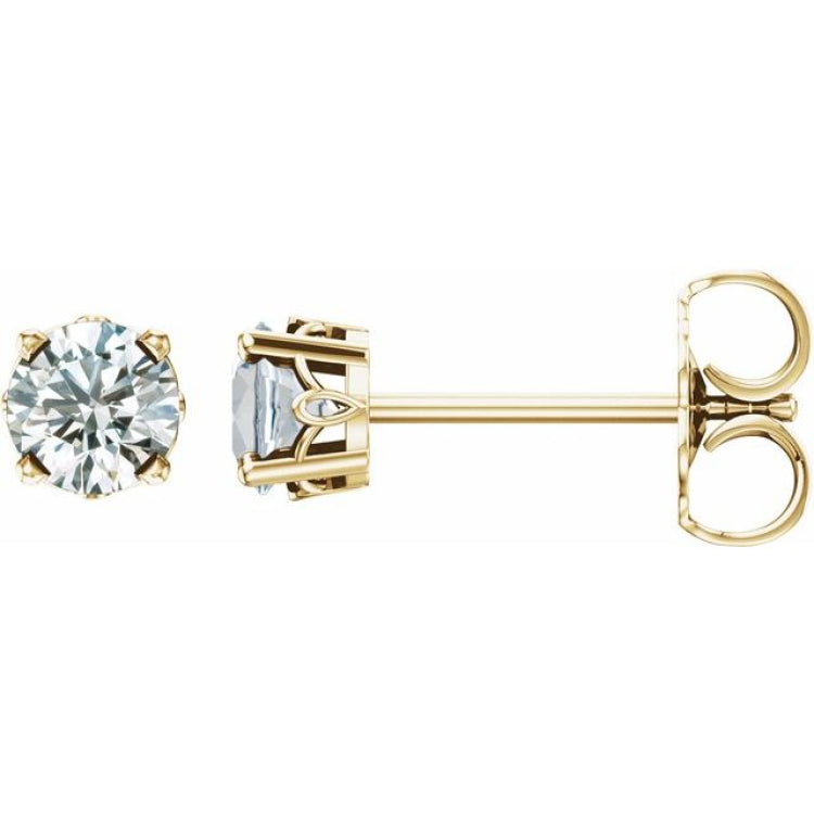 14K Yellow Gold 1/2 CTW Lab-Grown Diamond Scroll Setting® Stud Earrings