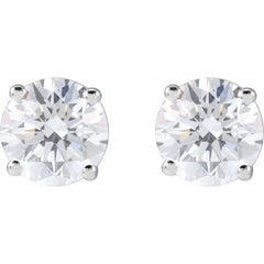 Sterling Silver 5/8 CTW Lab-Grown White Diamond Earrings