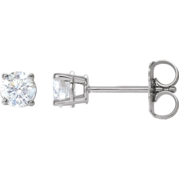 Sterling Silver 1/2 CTW Lab-Grown White Diamond Earrings