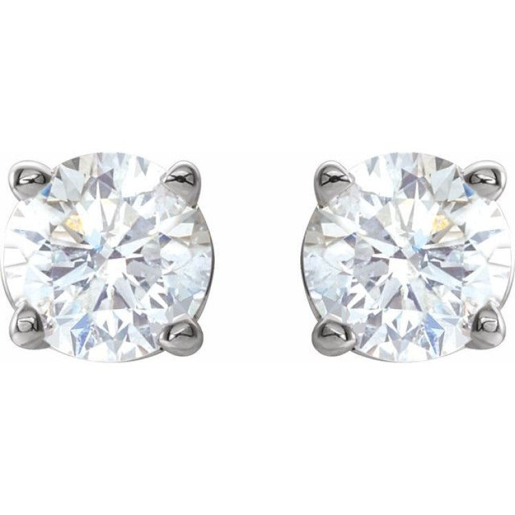 Sterling Silver 1/2 CTW Lab-Grown White Diamond Earrings
