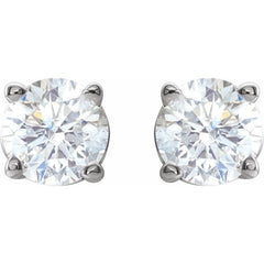 Sterling Silver 1/2 CTW Lab-Grown White Diamond Earrings