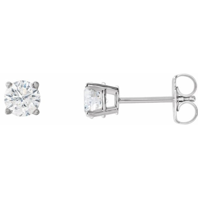 Sterling Silver 3/4 CTW Lab-Grown White Diamond Earrings