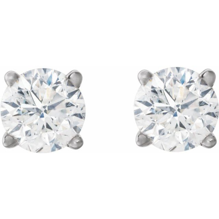 Sterling Silver 3/4 CTW Lab-Grown White Diamond Earrings