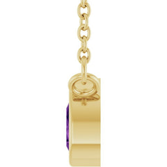 14K Yellow Gold Natural Amethyst 18" Necklace