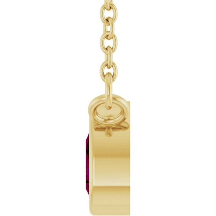 14K Yellow Gold Natural Mozambique Garnet 18" Necklace