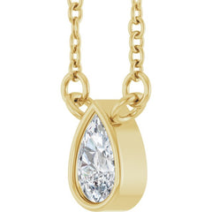 14K Yellow Gold 1/5 CT Lab-Grown Diamond 18" Necklace