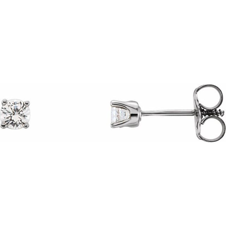 14K White Gold 1/5 CTW Lab-Grown Diamond Youth Earrings