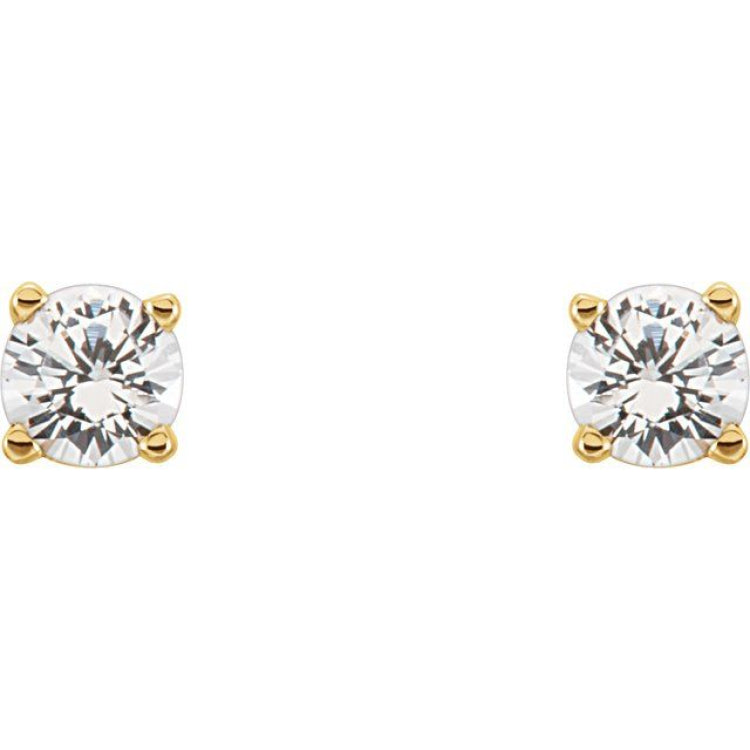 14K Yellow Gold 1/5 CTW Lab-Grown Diamond Youth Earrings