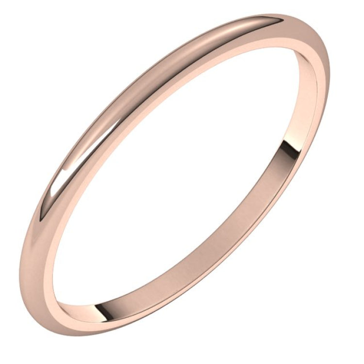 14K Rose Gold 1.5 mm Half Round Band Size 2