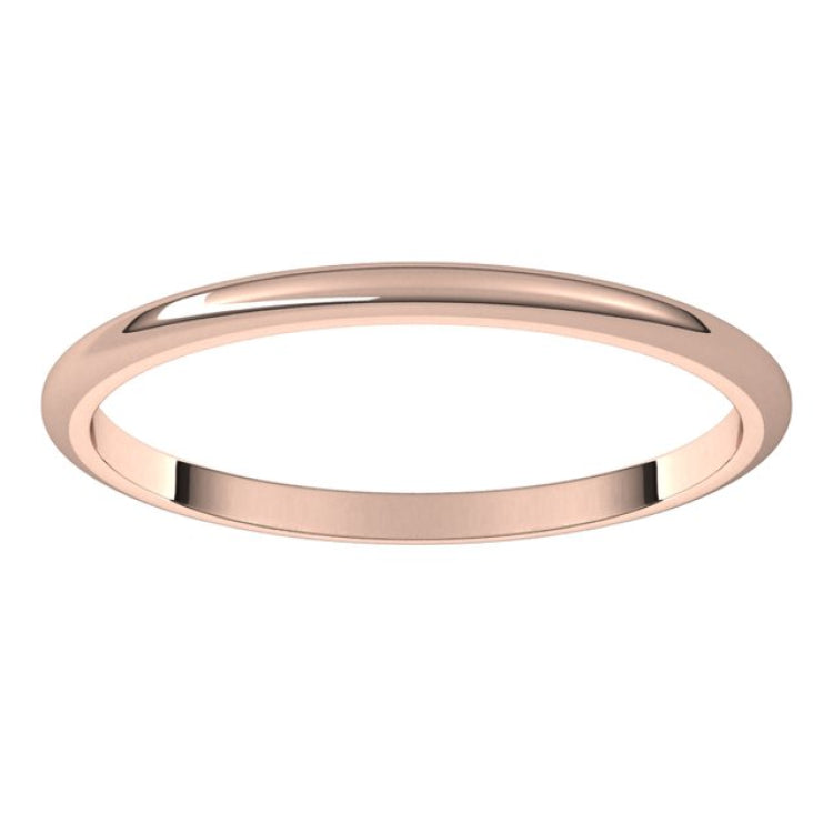 14K Rose Gold 1.5 mm Half Round Band Size 2