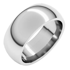 14K White Gold 8 mm Comfort-Fit Half Round Band Size 10.5