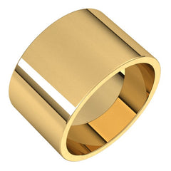 14K Yellow Gold 12 mm Flat Band Size 5.5