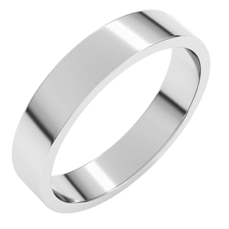 14K White Gold 4 mm Flat Band Size 11.5